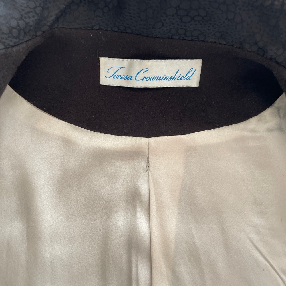 Teresa‎ Crowninshield Wool Cashmere Angora Silk Jacket Black Size 2 - Picture 10 of 14